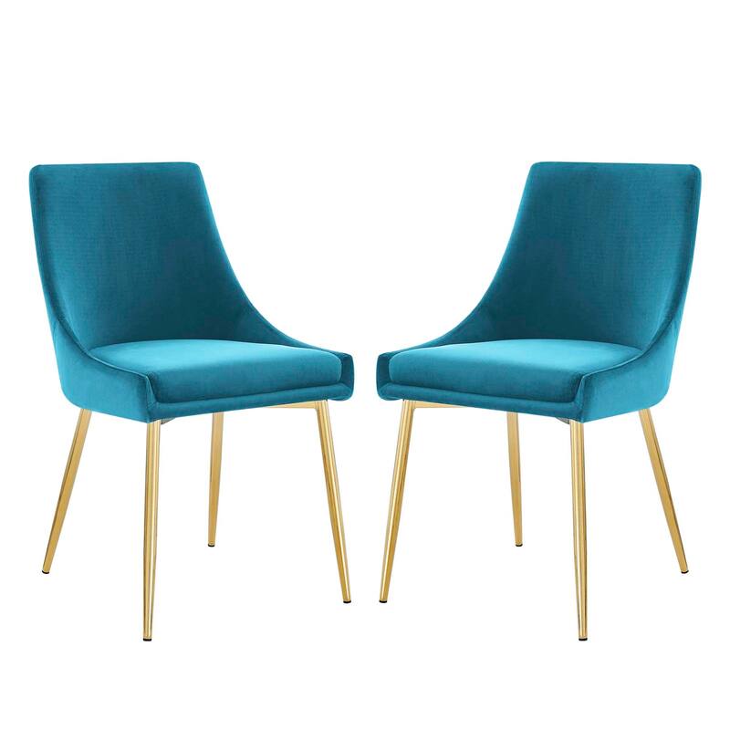 Viscount Performance Velvet Dining Chairs - Set of 2