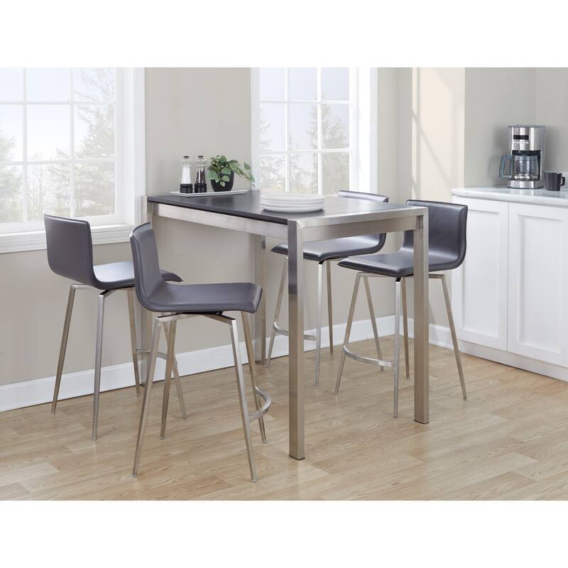 Porch & Den Mara Upholstered 26" Fixed-Height Counter Stool with Swivel (Set of 2)