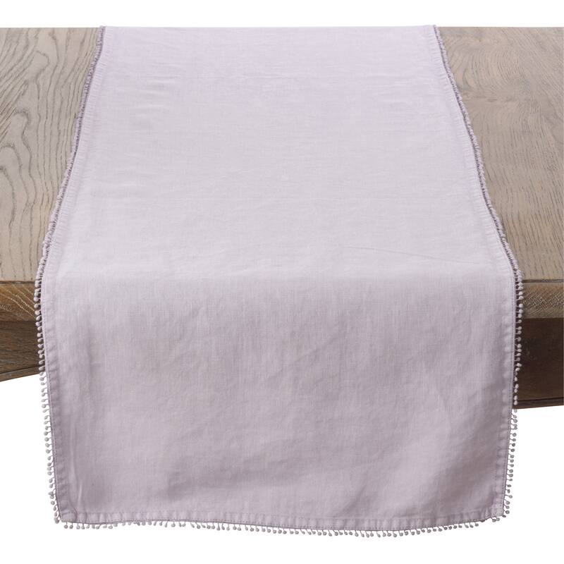 Table Runner With Pom Pom Design