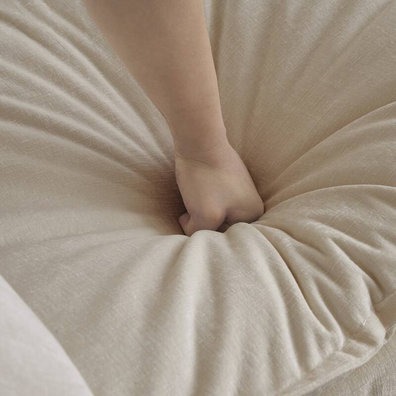 3-Piece Modular Chenille Upholstered L-Shaped Sectional Sofa with Ottoman