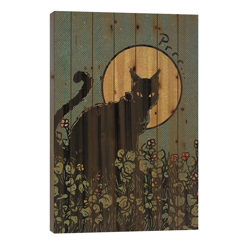 Cat Print On Wood by Illunatica - Multi-Color - 26x18x1.5