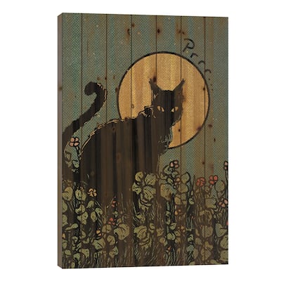 Cat Print On Wood by Illunatica - Multi-Color