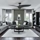 preview thumbnail 3 of 9, Modern Black 3-Blade 52" Indoor Outdoor Ceiling Fan with Remote, No Light