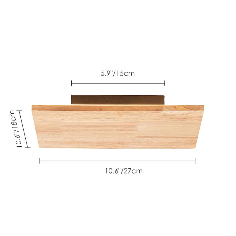 46.5" Natural Oak Rectangular Warm Light LED Wall Sconce for Living Room, Bedroom, Dining Area