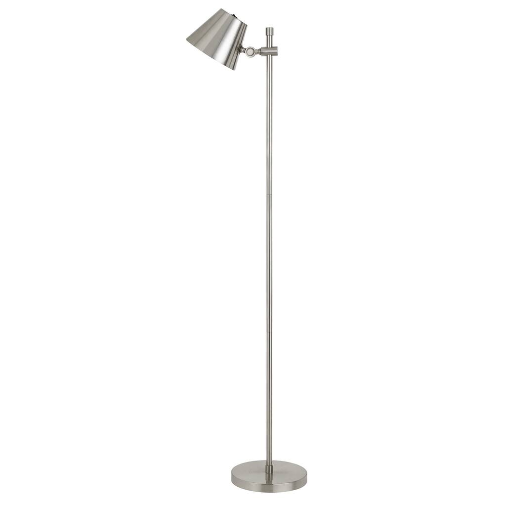 12 Watt LED Metal Frame Floor Lamp with Adjustable Head, Silver