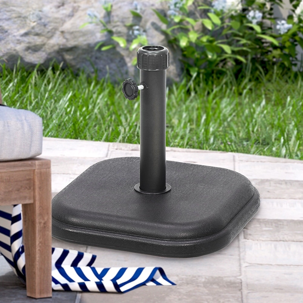 24 lb. Square Patio Umbrella Base - Black - Overstock - 40325336