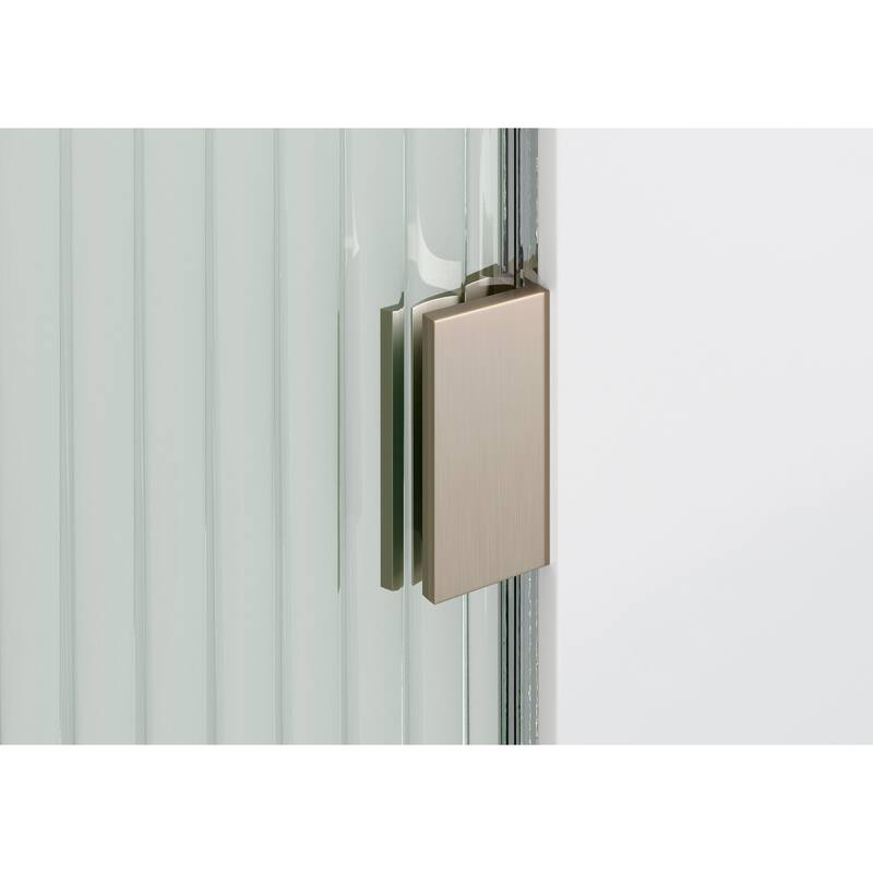 Maven 30 in. x 86.75 in. Fully Frameless Glass Shower Panel - Arched Fluted Single Fixed Panel