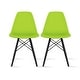 preview thumbnail 17 of 17, Plastic Eiffel Chairs Solid Wood Legs Molded Modern Armless Side Dining For Kitchen Work Office Green