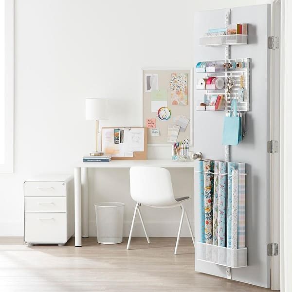 Elfa Classic Mesh Gift Wrap Door Wall Rack Solution White Bed