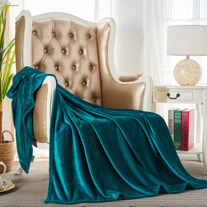 Microlight Ultra Soft Plush Throw Blanket - Solid Teal