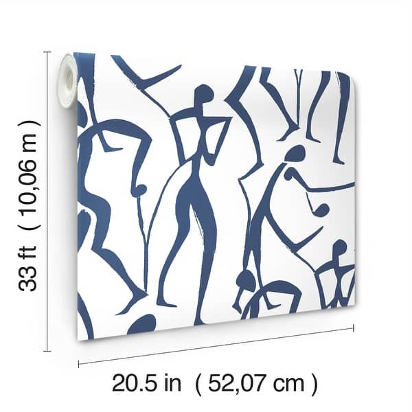 York Wallcoverings Joyful Dancers Ultramarine Wallpaper