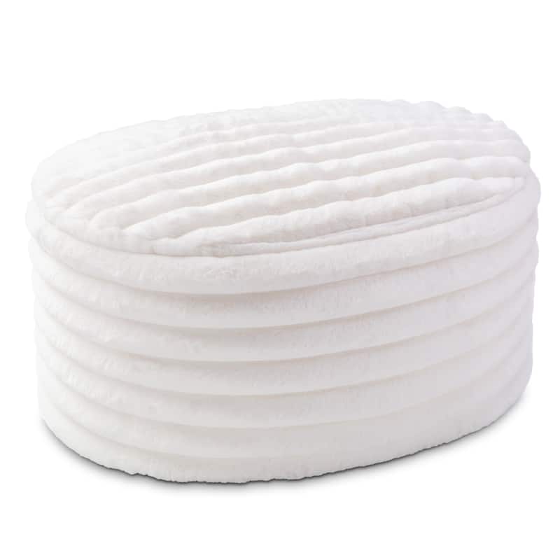 Jaxx Paran Pouf - Fluffy Faux Fur Ottoman for Modern Interior Design