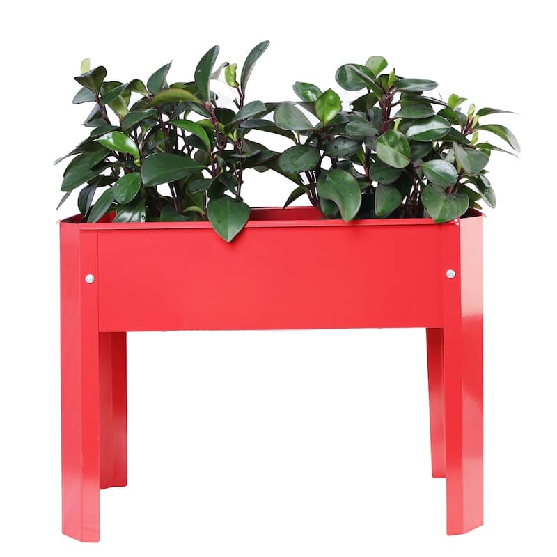 Steel Elevated Garden Bed Metal Elevated Outdoor Flowerpot Box (2-Pack)