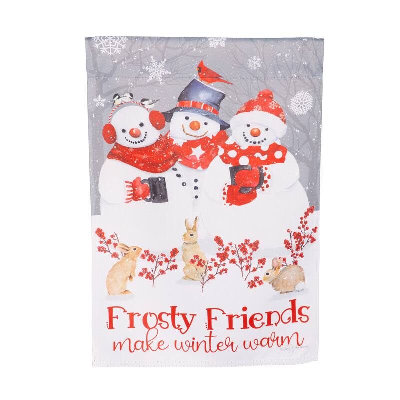 12.5 in. x 18 in. Snow Crew Suede Garden Flag