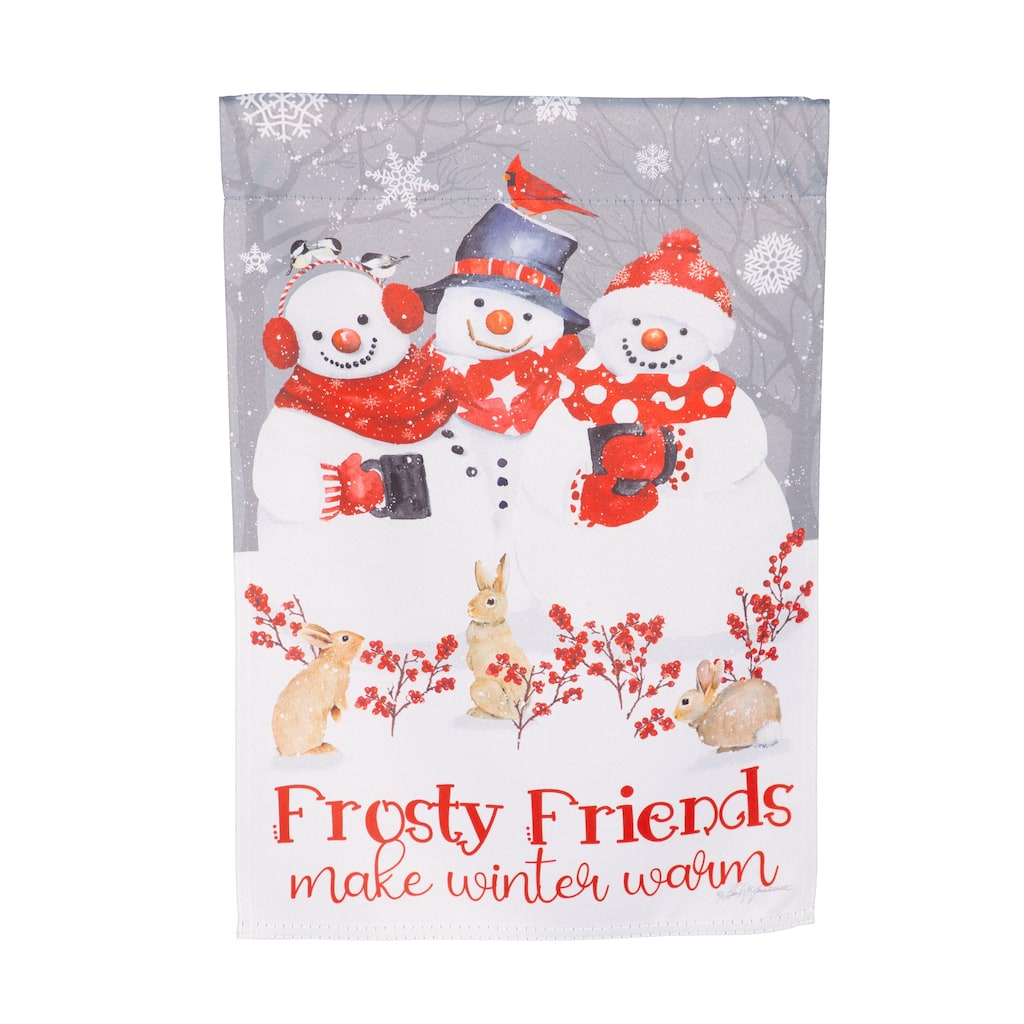 12.5 in. x 18 in. Snow Crew Suede Garden Flag