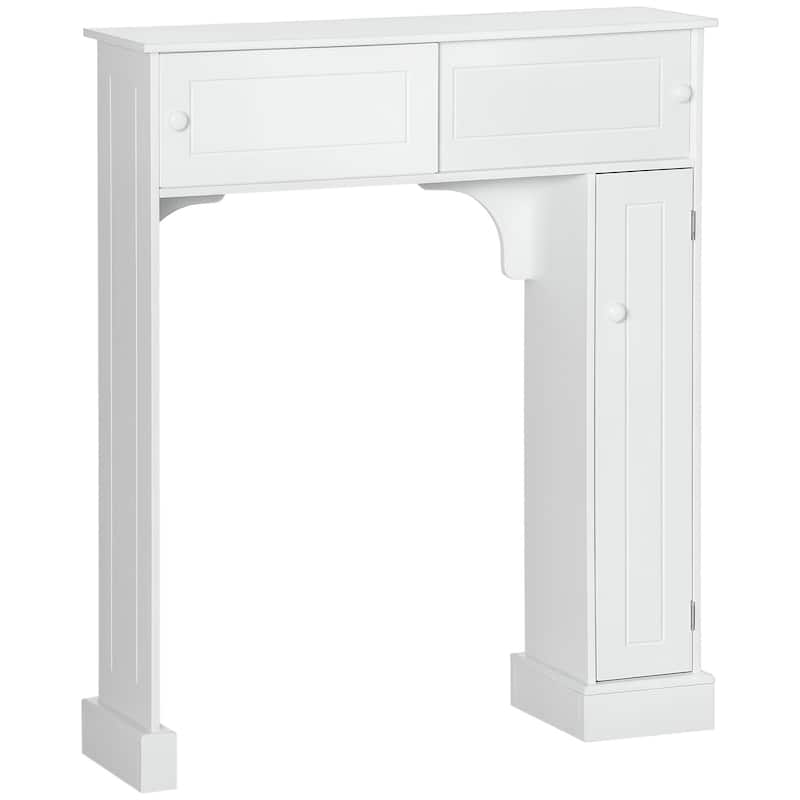 HomCom Freestanding Over Toilet Bathroom Storage Cabinet - White - 35*9*41