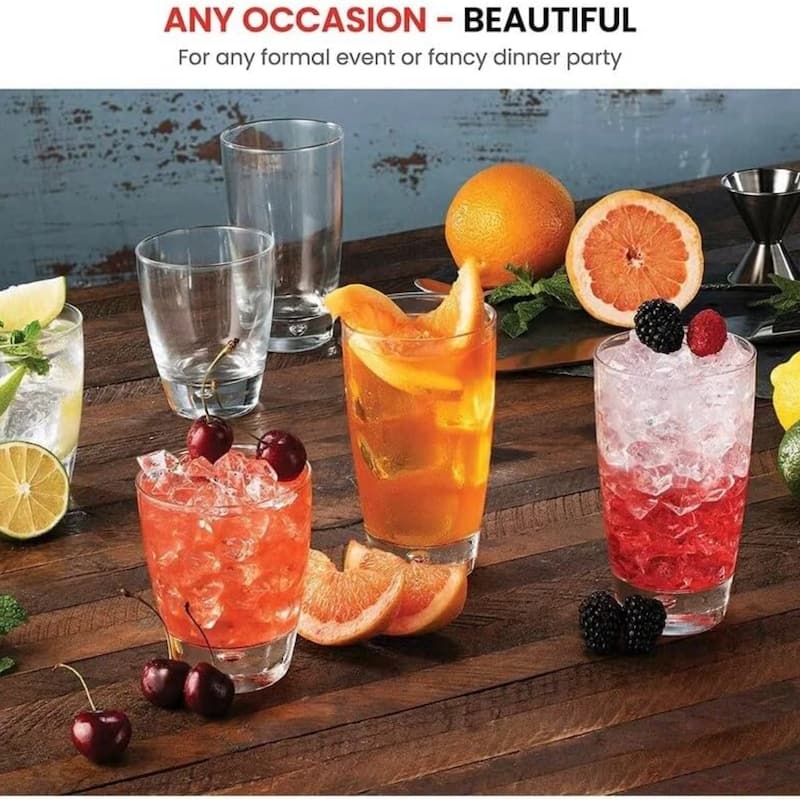 Bormioli Rocco Set of 12 Luna Tumbler Beverage Glasses