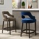 preview thumbnail 3 of 25, Moderne 27" Art Deco Upholstered Counter Stool (Set of 2) - Counter Height