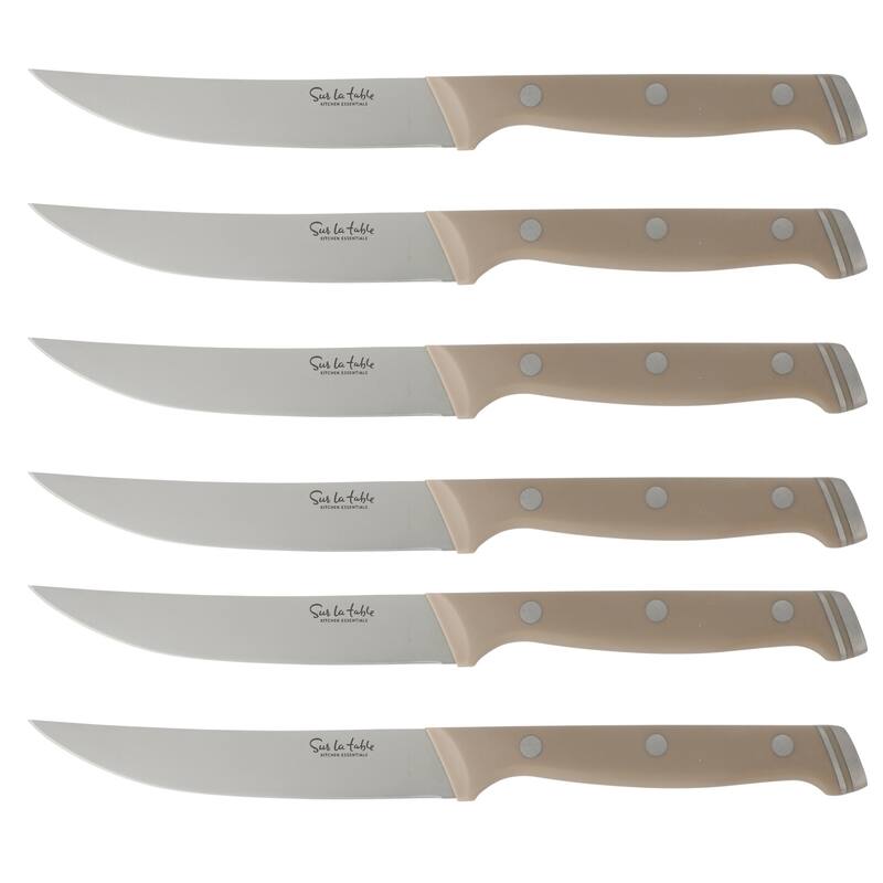 Sur La Table Kitchen Essentials 14 Piece Cutlery Set, German Steel Forged Knives, Beech Wood Block