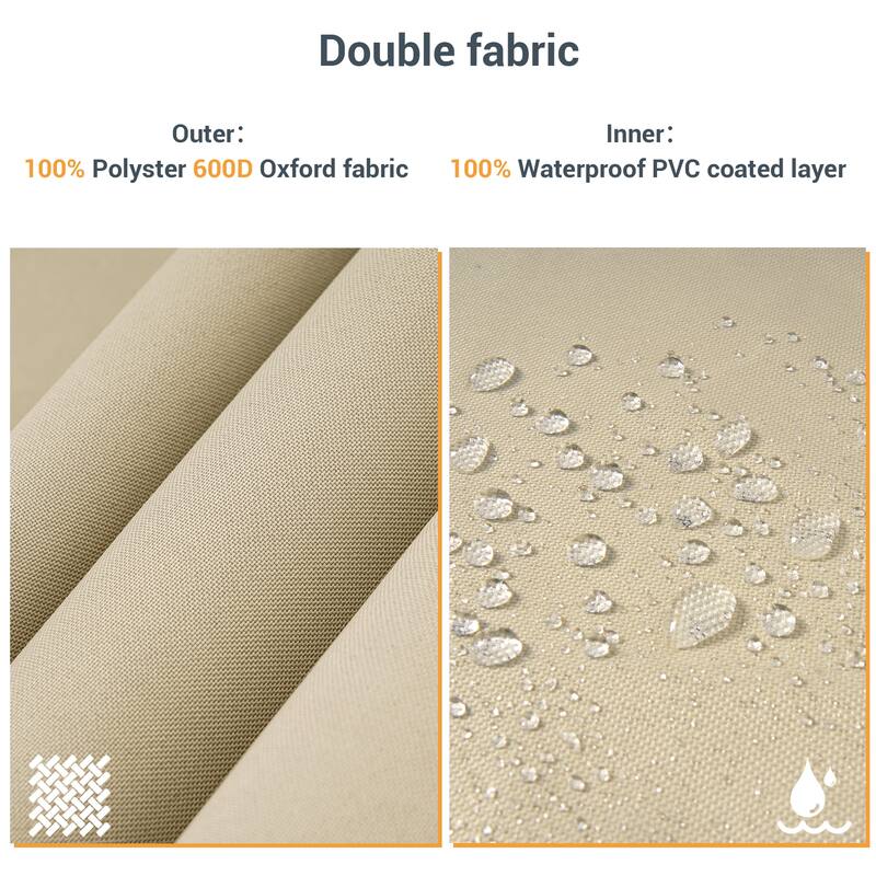 LIVOOSUN Patio Offset Umbrella Covers 600D Waterproof, Fits 8ft-11ft