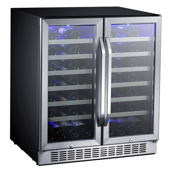 EdgeStar CWR5631FD Built-In 30" Wide 56 Bottle Capacity French Door Wine Cooler with Door Locks - STAINLESS STEEL - N/A