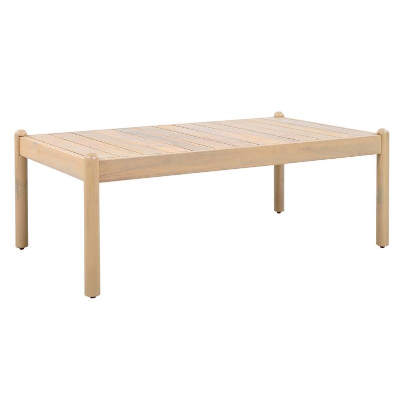 Christopher Knight Home - Monteria Outdoor 39.17" Rectangular Acacia Wood Coffee Table, Slatted Tabletop & Low-Profile Design