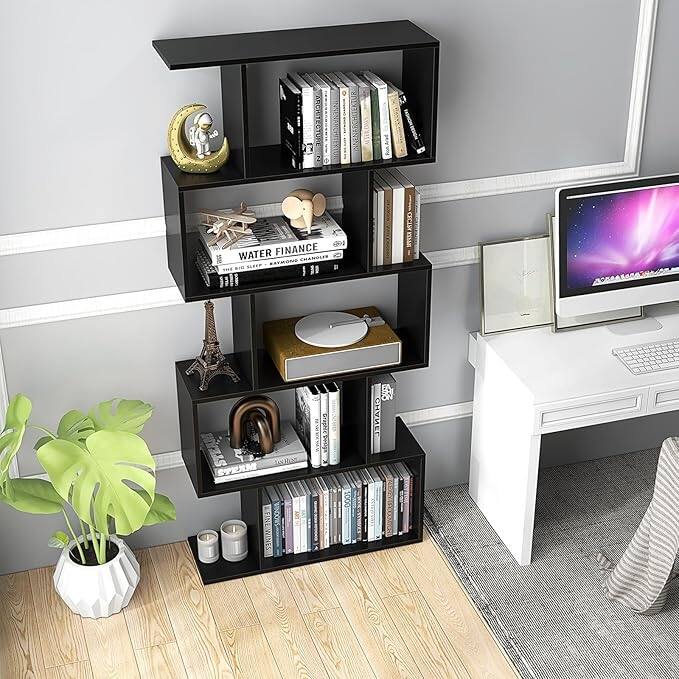 Five layer simple household bookshelf - Black