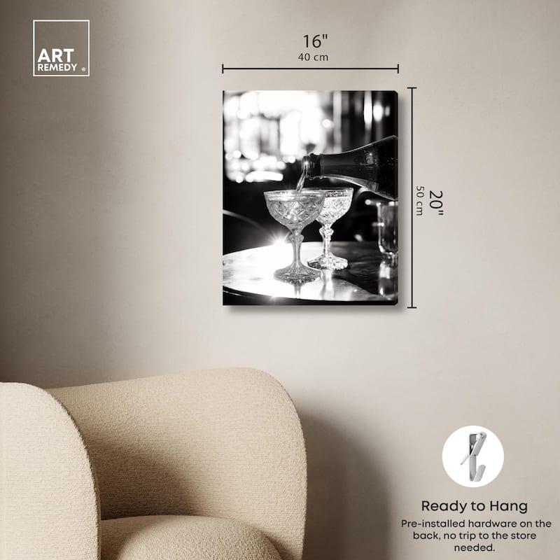 Sparkling in Monochrome I Canvas by Art Remedy, Gallery Wrapped