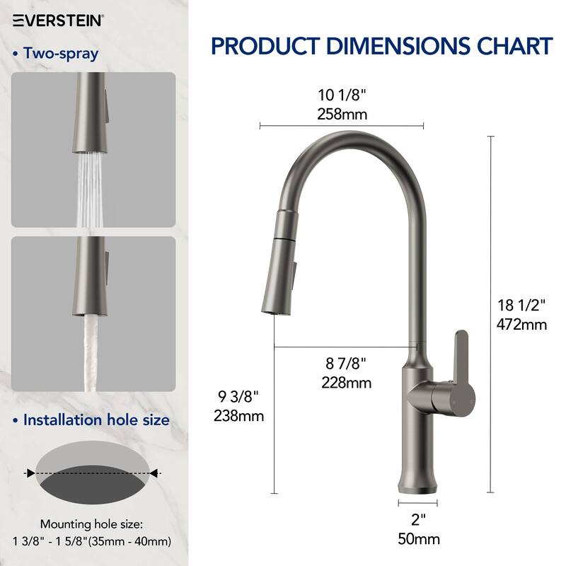 Single Handle Pull Down Kitchen Faucet with Sprayer Brass Swivels 360° Kitchen Faucet