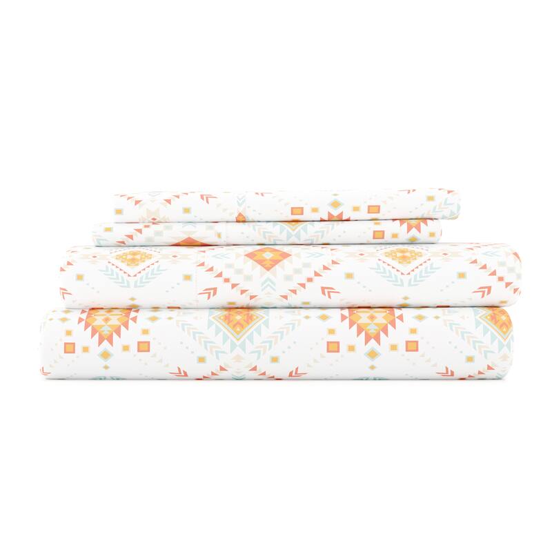 Becky Cameron Aztec Dreams Pattern 4 Piece Deep Pocket Bed Sheet Set