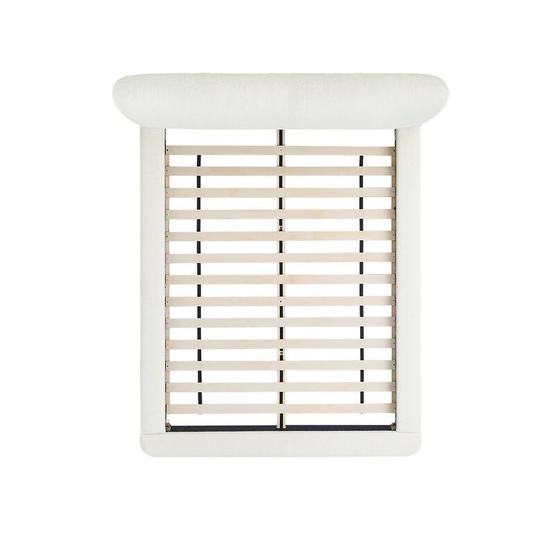 Spruce & Spring Modern Upholstered Platform Bed with Arch Headboard, Solid Wood Frame