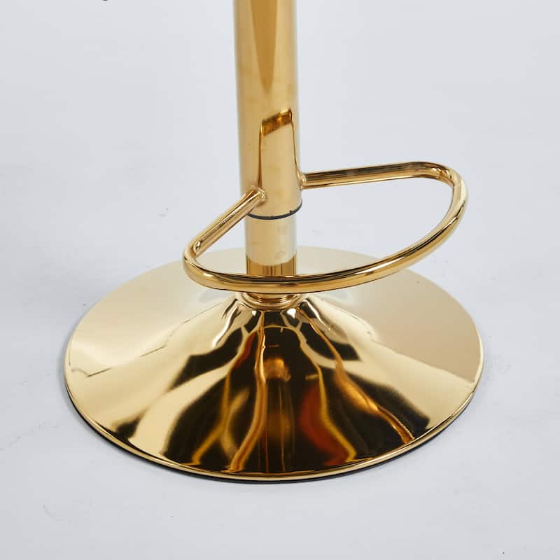 Modern Bar Chair With Golden Color Iron Tube Legs