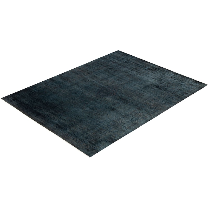 Overdyed One-of-a-Kind Hand-Knotted Area Rug - Black - 8' 0" x 10' 2"