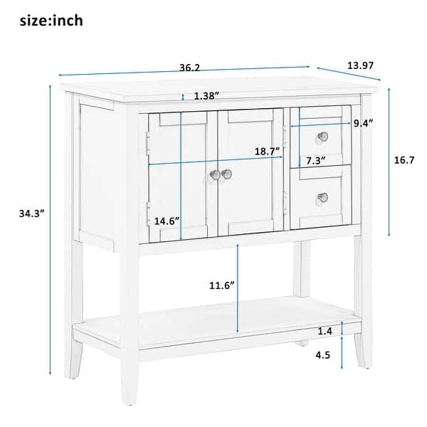 Modern Console Table with 2 Drawers, 1 Cabinet and 1 Shelf - Bed Bath ...