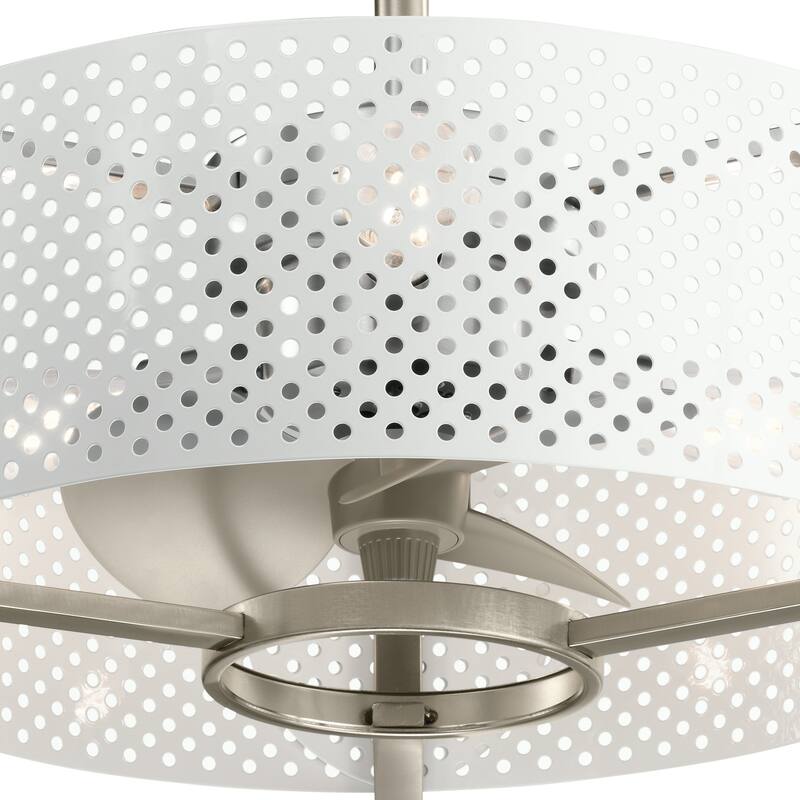 Kichler Eyrie 13 inch Fan with a White Cage and Brushed Nickel Accents