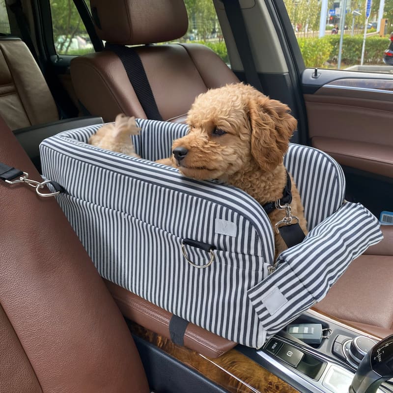 WOWMAX Small Dog Car Seat for Center Console Pet Booster Seat for Car Cat Carrier