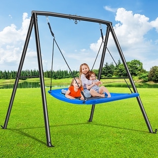 Trekassy 60" Platform Swing Set with Metal Frame, 440lbs Capacity for Backyard, Kids Outdoor Play
