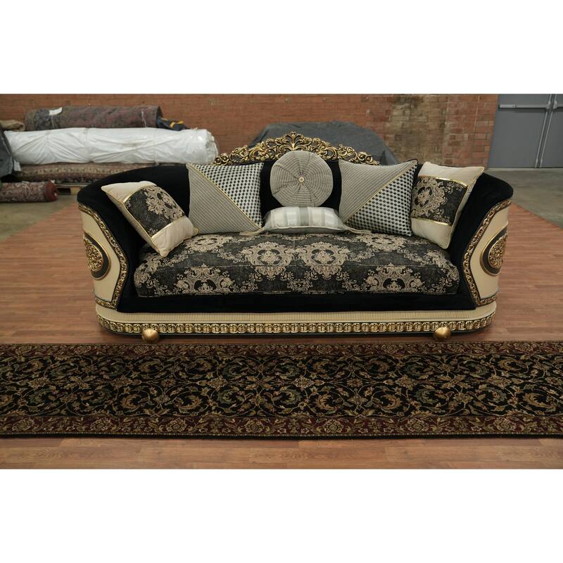 Hand Knotted Oriental 100% Wool Carpet Traditional All-Over Black Agra Runner Rug - 13' 5'' X 2' 5''