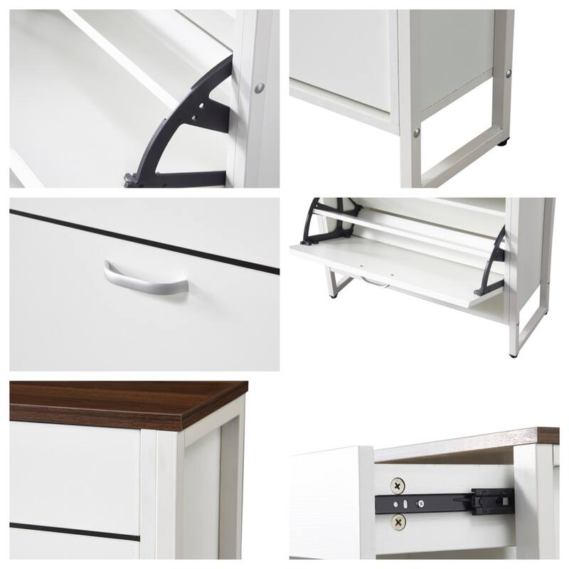 Hidden Shoe Storage Cabinet with 3 Flip Drawers,1 Drawer for Entryway