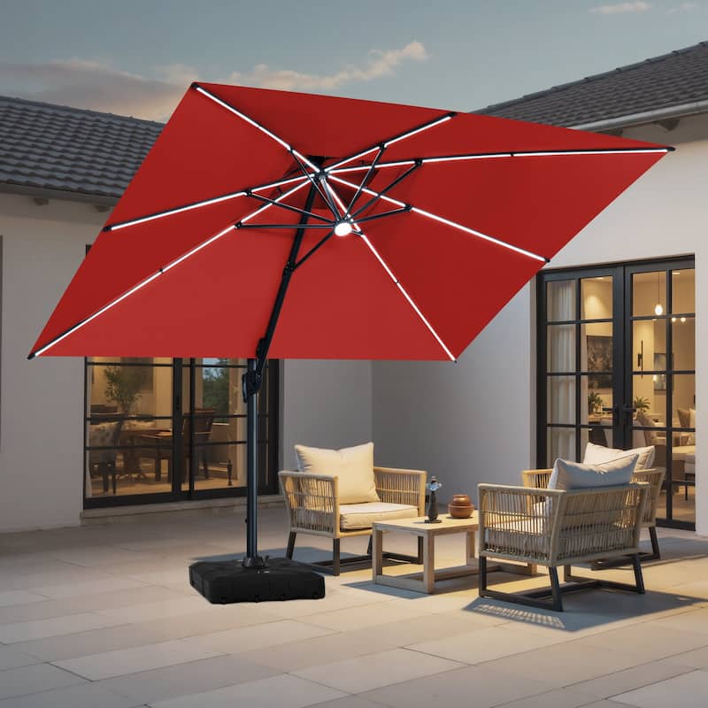 9 ft. aluminum market auto tilt patio umbrella in almond Pure Garden 9 ft. Aluminum Outdoor Market Patio Umbrella with Hand Crank Lift in Sand