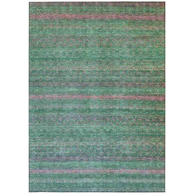 HomeRoots Striped Transitional Rectangle Outdoor Rug