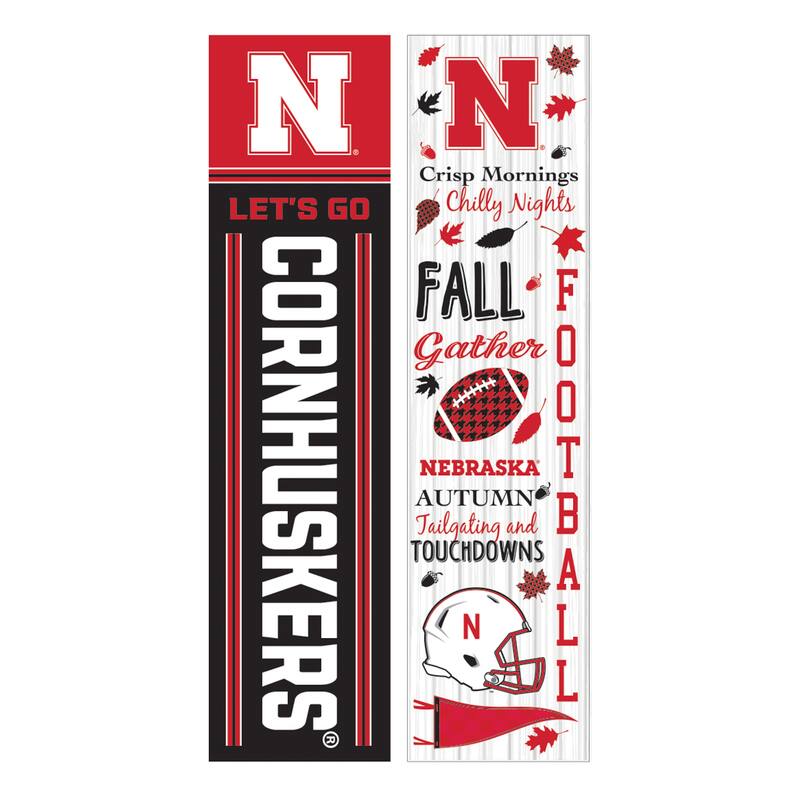 47" Double Sided Seasonal Porch Leaner, University of Nebraska - 47" x 11.25"