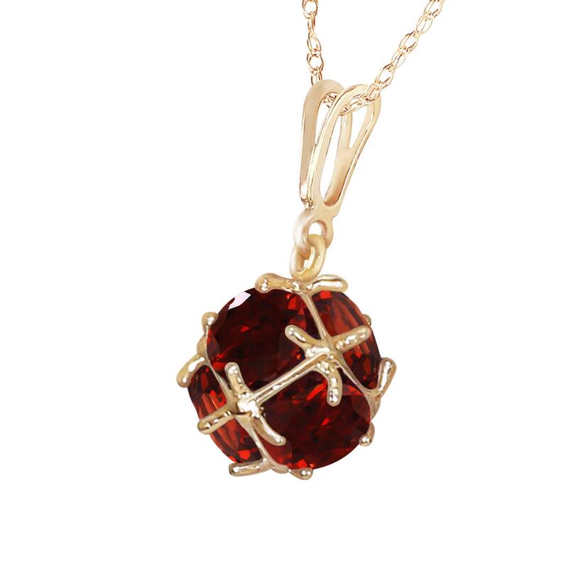 3.70 Carat 14K Solid Gold Garnet Necklace Gemstone Genuine Royal