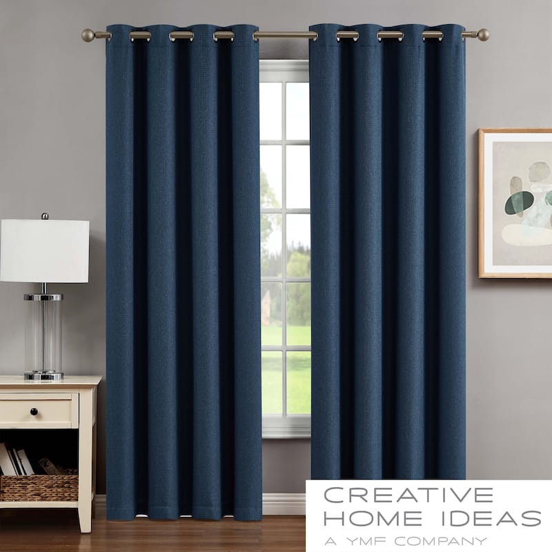 Creative Home Ideas Chyna Blackout Window Curtain, Room Darkening, Thermal Insulated, Grommets, Set of 2 Panels with 2 Tiebacks