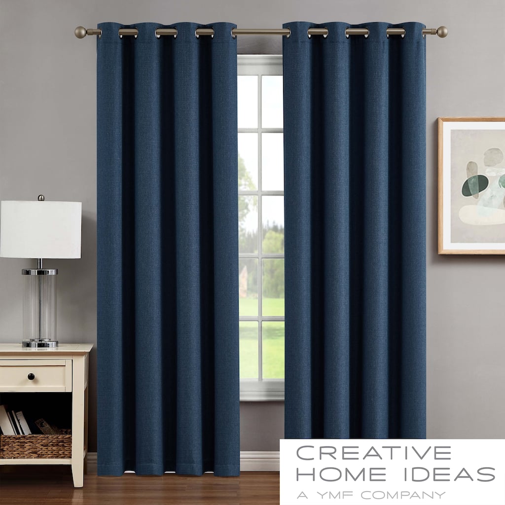 Creative Home Ideas Chyna Blackout Window Curtain, Room Darkening, Thermal Insulated, Grommets, Set of 2 Panels with 2 Tiebacks