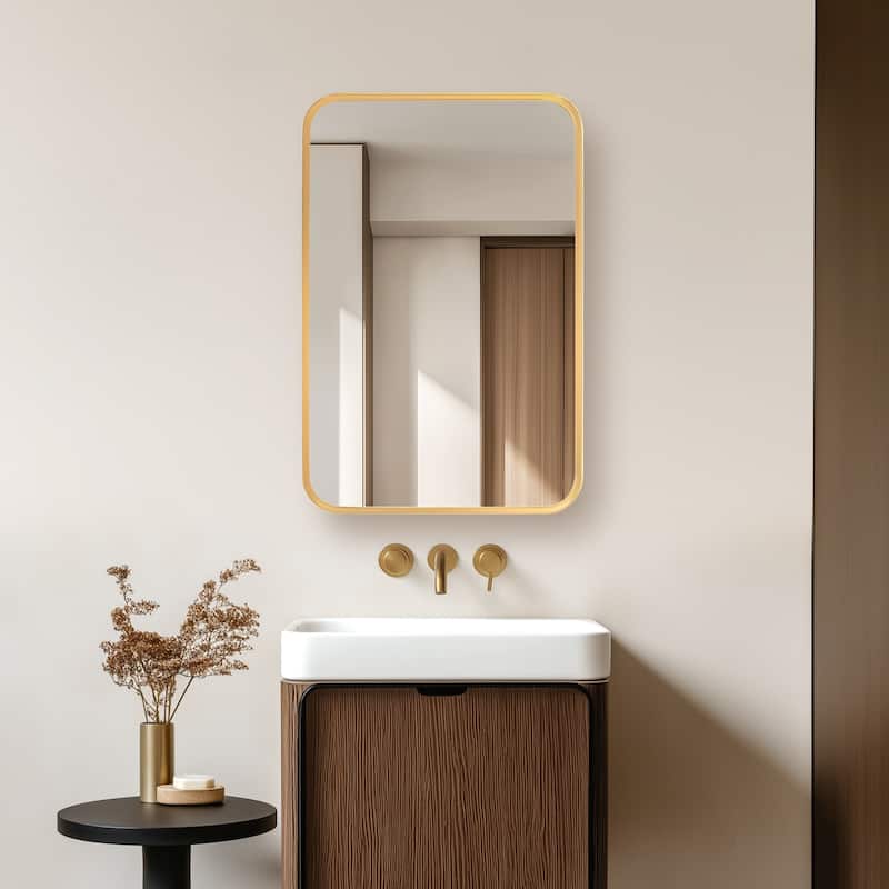 Talayuela Rectangular Aluminum Framed Medicine Cabinet with Mirror