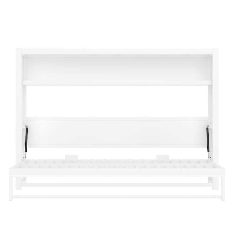 Foldable Wall Cabinet Bed Twin Size Murphy Bed with Shelves and USB