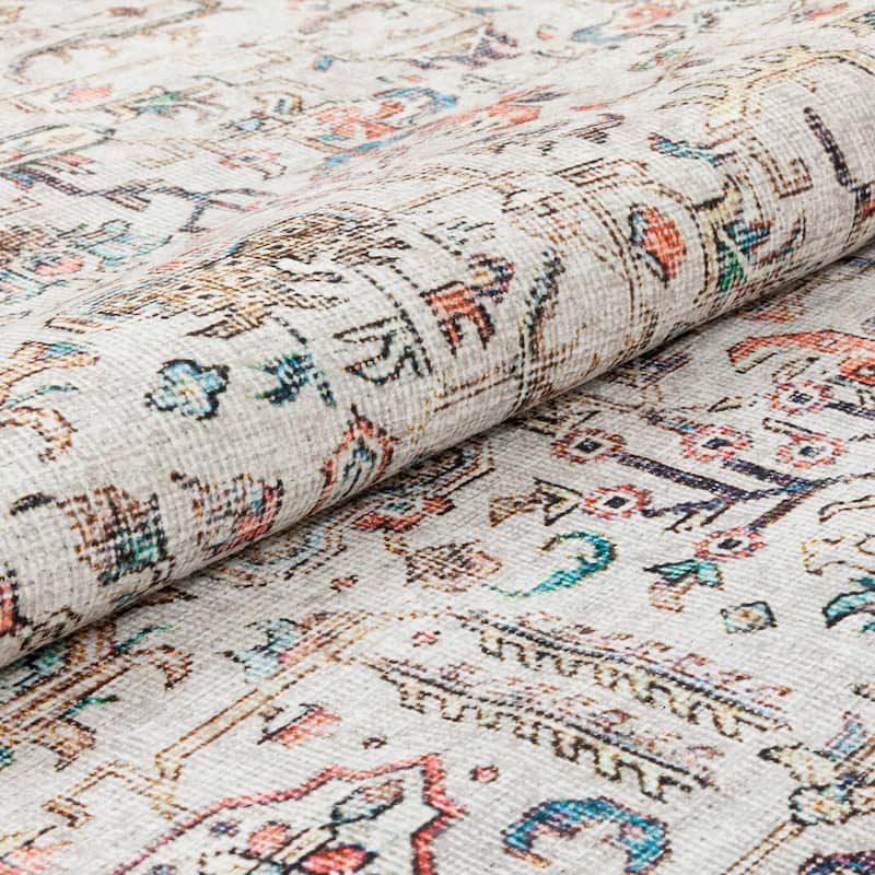 Well Woven Lotus Pomona Vintage Medallion Machine Washable Area Rug