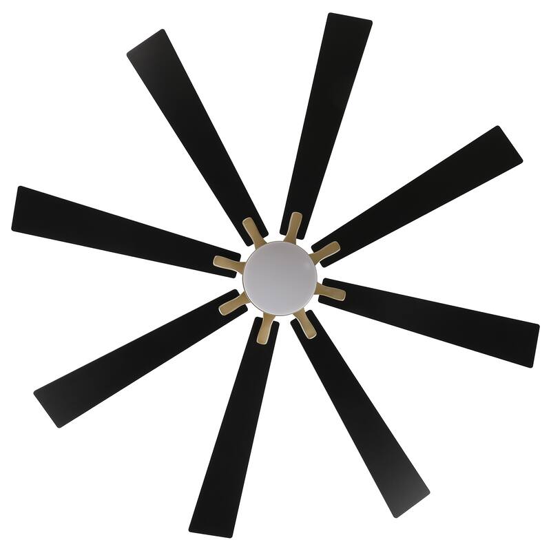 Vaczon 72" Transitional Gold Smart Large Ceiling Fan with Dimmable LED Light and Remote