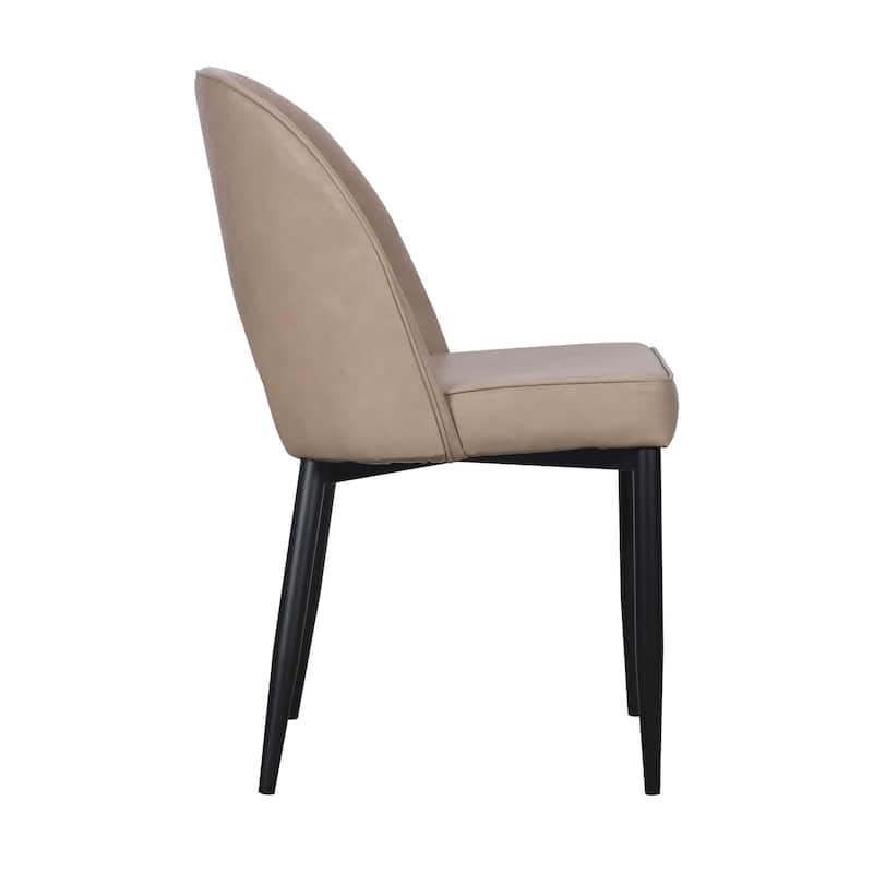 Dining Chair with Black Metal legs, Set of 2
